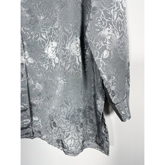 Vintage East West Woman grey blouse with floral print - Picture 8 of 8